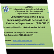 Se extiende el plazo para participar en la Convocatoria Nacional I-2017 para la Asignación de Recursos en el Clúster de Supercómputo “ABACUS I”
