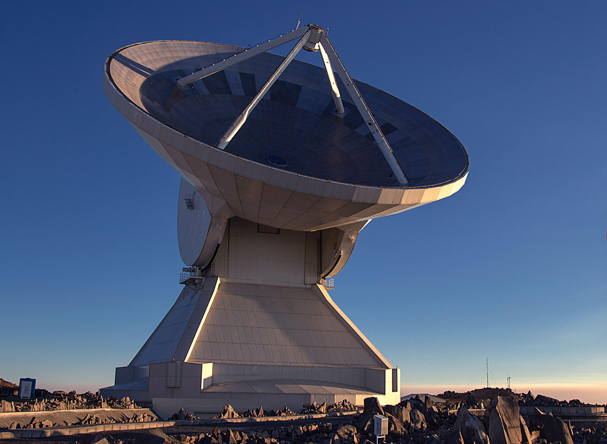 Large Millimeter Telescope "Alfonso Serrano" at sunset.