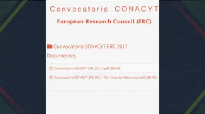  Convocatoria CONACYT – European Research Council (ERC) 