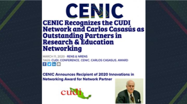 Carlos Casasús ganador del Premio Innovaciones en Redes CENIC 2020
