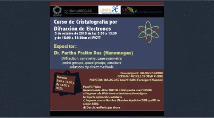 Curso virtual sobre Cristalografía por Difracción de Electrones
