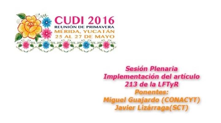 Preview image for the video "#CUDIPrimavera2016 Conferencias Magistrales: Implementación del artículo 213 de la LFTyR".