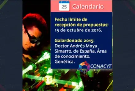 Abierta la convocatoria al Premio México de Ciencia y Tecnología 2016