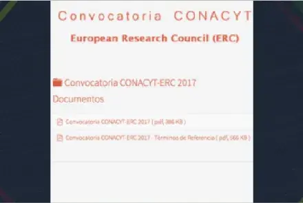  Convocatoria CONACYT – European Research Council (ERC) 