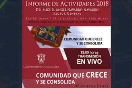 Rector de UdeG  presenta informe de Actividades 2018
