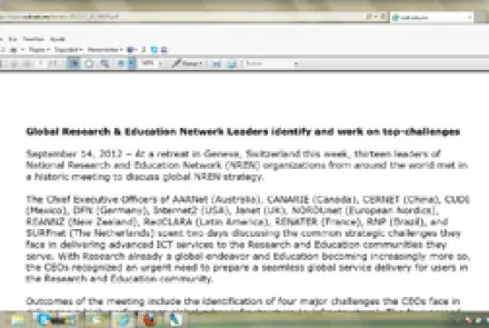 México participa en la reunión de Líderes de las Redes de Investigación y Educación del mundo, identifican y trabajan en nuevos desafíos.